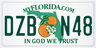 FL license plate DZBN48