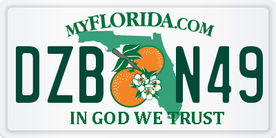 FL license plate DZBN49