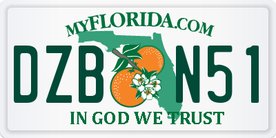 FL license plate DZBN51