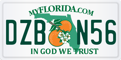 FL license plate DZBN56