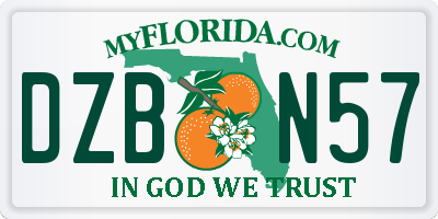 FL license plate DZBN57