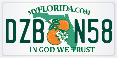 FL license plate DZBN58