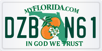 FL license plate DZBN61