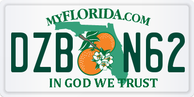 FL license plate DZBN62