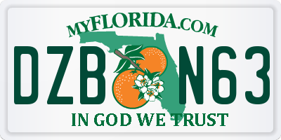 FL license plate DZBN63