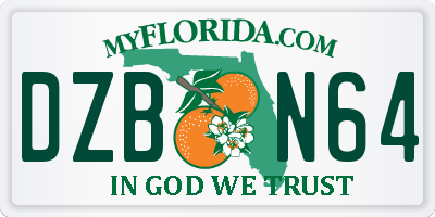 FL license plate DZBN64
