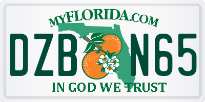 FL license plate DZBN65