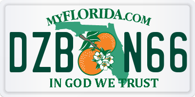 FL license plate DZBN66