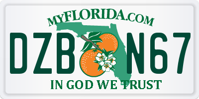 FL license plate DZBN67