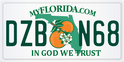 FL license plate DZBN68