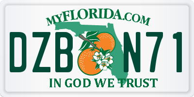 FL license plate DZBN71