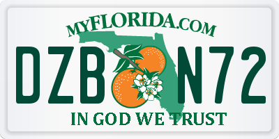 FL license plate DZBN72