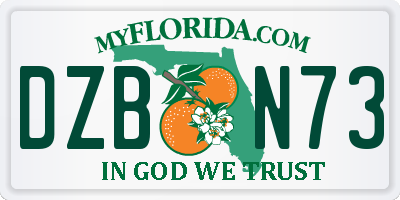 FL license plate DZBN73