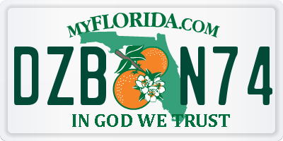 FL license plate DZBN74