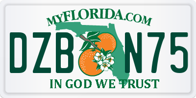 FL license plate DZBN75