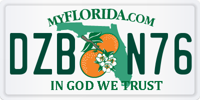 FL license plate DZBN76