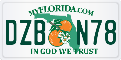 FL license plate DZBN78