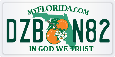 FL license plate DZBN82