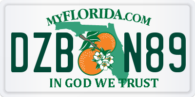 FL license plate DZBN89