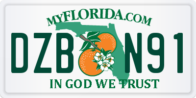FL license plate DZBN91