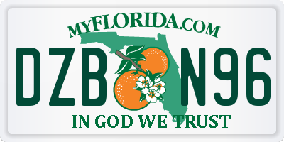 FL license plate DZBN96