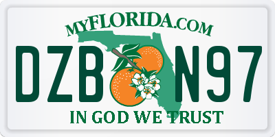 FL license plate DZBN97