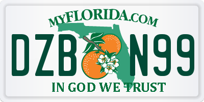 FL license plate DZBN99