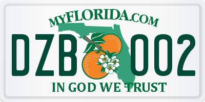 FL license plate DZBO02