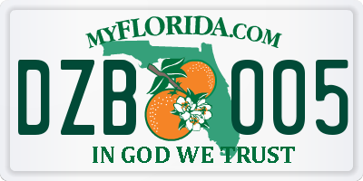 FL license plate DZBO05