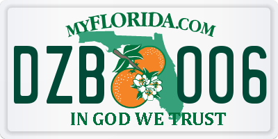 FL license plate DZBO06