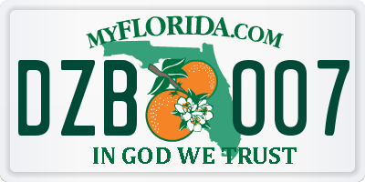 FL license plate DZBO07