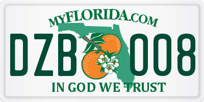FL license plate DZBO08