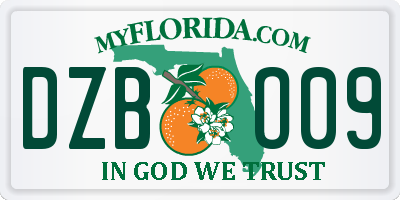 FL license plate DZBO09