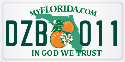 FL license plate DZBO11