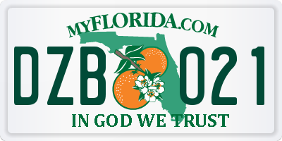 FL license plate DZBO21