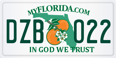 FL license plate DZBO22