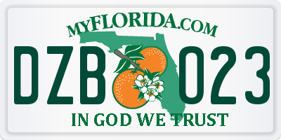 FL license plate DZBO23