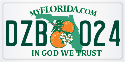 FL license plate DZBO24