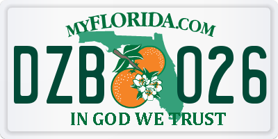 FL license plate DZBO26