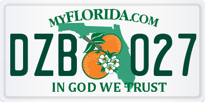 FL license plate DZBO27