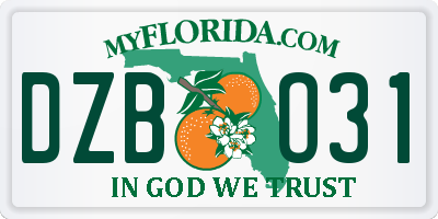 FL license plate DZBO31