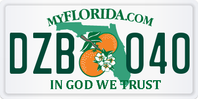 FL license plate DZBO40