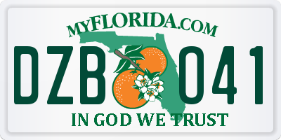 FL license plate DZBO41