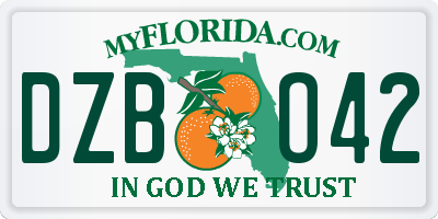 FL license plate DZBO42