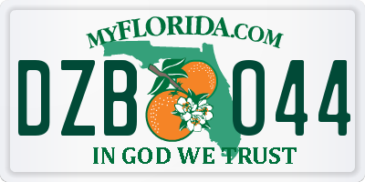FL license plate DZBO44