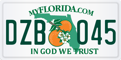 FL license plate DZBO45