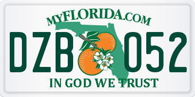 FL license plate DZBO52