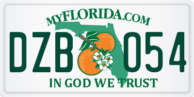 FL license plate DZBO54