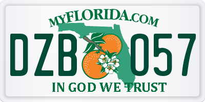 FL license plate DZBO57