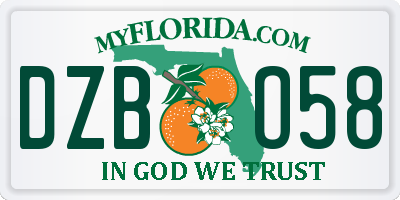 FL license plate DZBO58